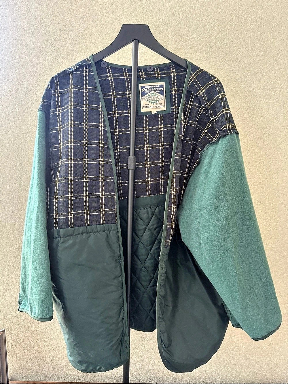 Vintage Original Outerwear Men's Jacket Replacement Button-In Liner Large Green